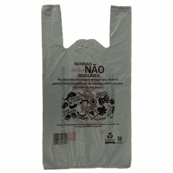 Sacola Cinza Prefeitura SP 48X55 - Pacote Com 500 Unidades