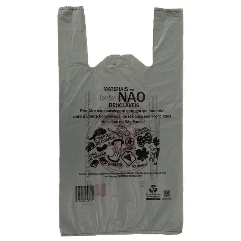 Sacola Cinza Prefeitura SP 48X55 - Pacote Com 500 Unidades
