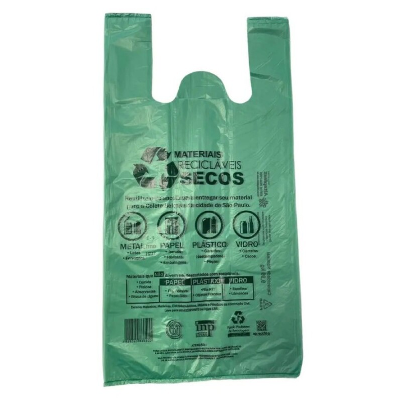 Sacola Verde Prefeitura SP 48X55 - Pacote Com 500 Unidades