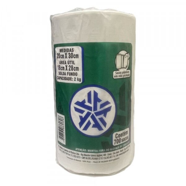 Bobina Saco Picotado 20X30 - Rolo Com 700 Sacos