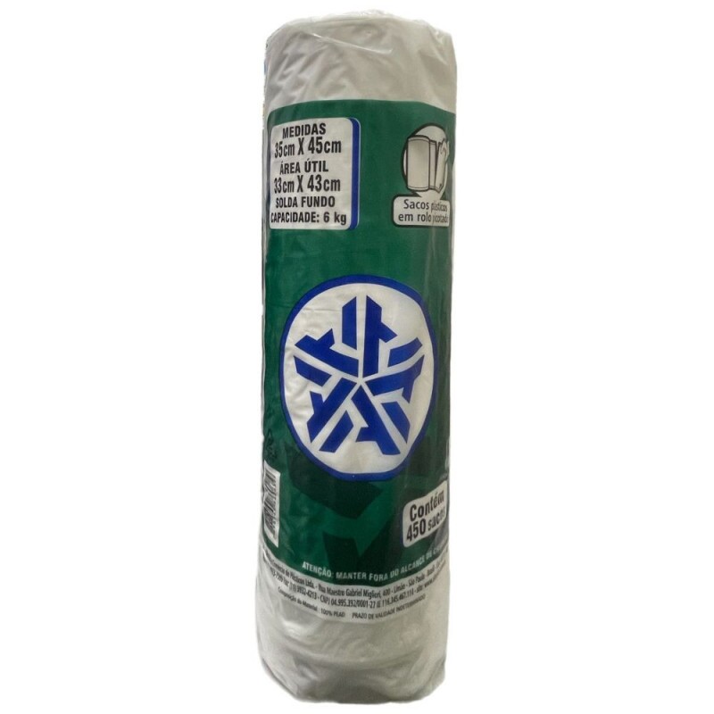Bobina Saco Picotado 35X45 - Rolo Com 450 Sacos
