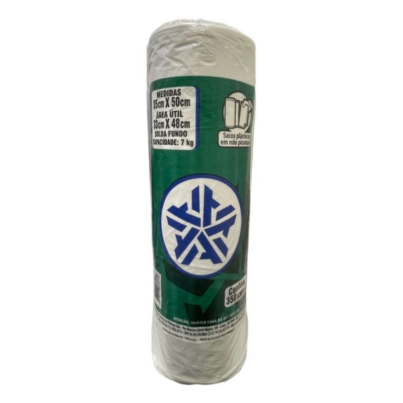 Bobina Saco Picotado 35X50 - Rolo Com 350 Sacos