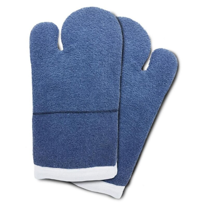 Luva Para Forno Grafatex Azul - Mao De Gato - Cano Curto 35cm - Par (2 Luvas)