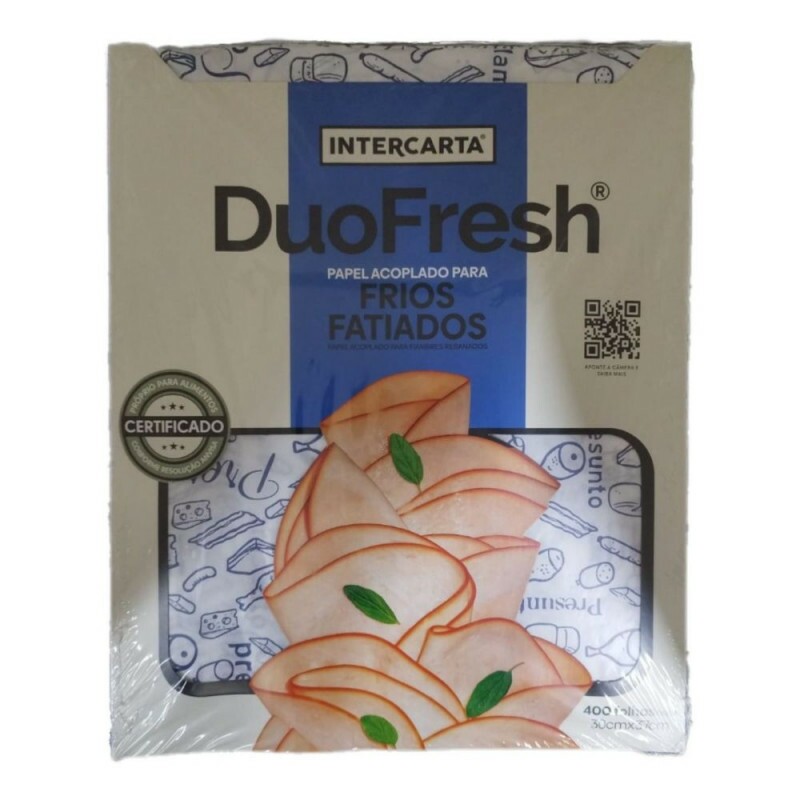 Papel Acoplado Embrulho Para Frios 30x37cm Duofresh - Pacote Com 400 Folhas