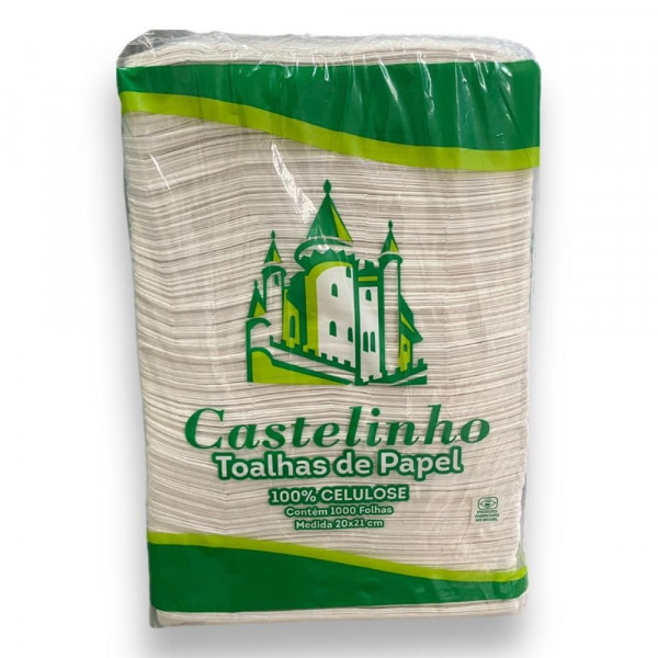 Toalha De Papel 20x21cm Castelinho - Pacote Com 1000 Unidades