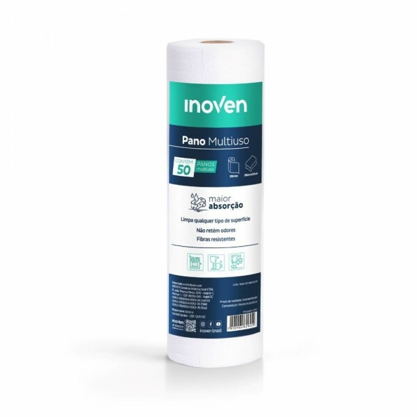 Rolo Pano De Limpeza Multiuso Branco 28cm X 25m Inoven Rolo Pano De Limpeza Multiuso Branco 28cm X 25m Inoven