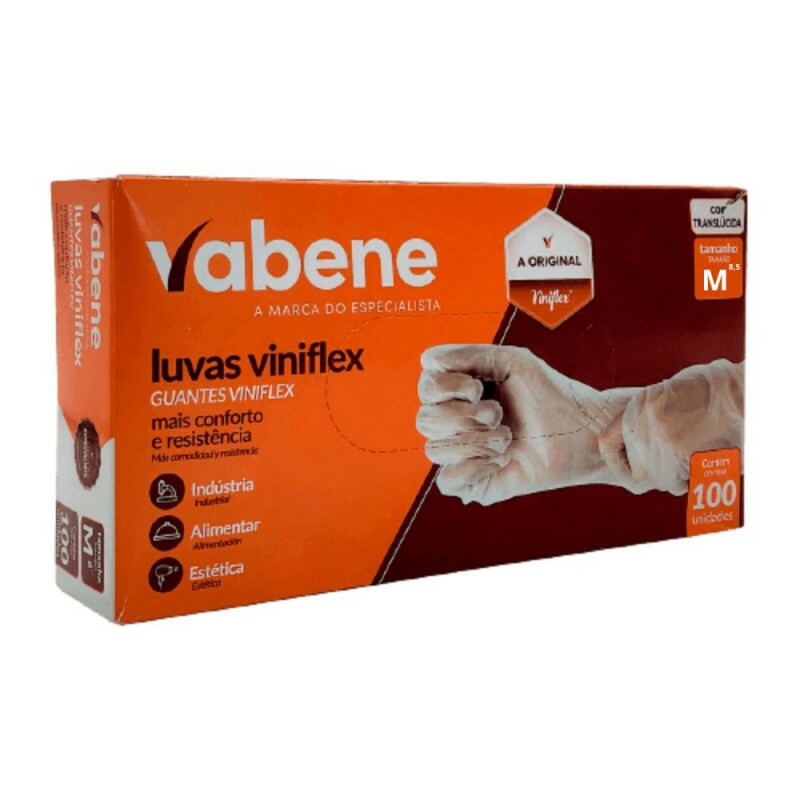 Luva Viniflex M Vabene - Caixa Com 100 Unidades