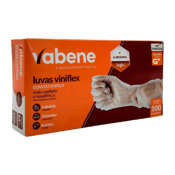 Luva Viniflex G Vabene - Caixa Com 100 Unidades Luva Viniflex G Vabene - Caixa Com 100 Unidades