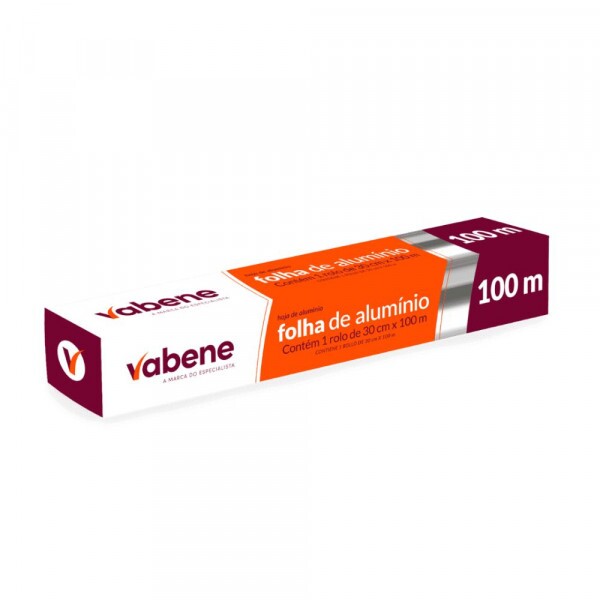 Rolo De Papel Aluminio 30cm X 100m Vabene