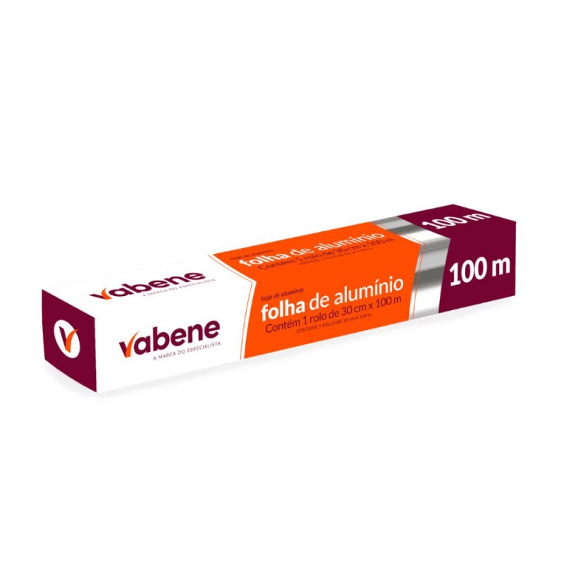 Rolo De Papel Aluminio 30cm X 100m Vabene