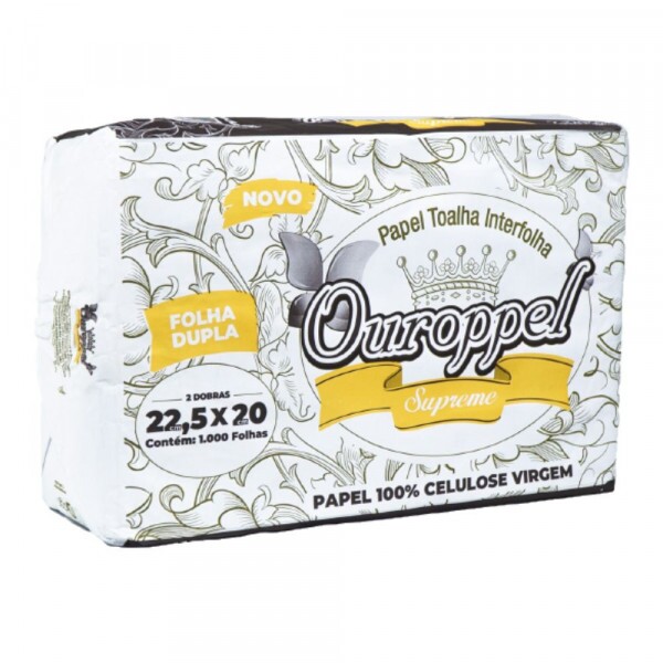 Interfolha Supreme Folha Dupla 22,5x20cm Ouroppel - Pacote Com 1000 Unidades Interfolha Supreme Folha Dupla 22,5x20cm Ouroppel - Pacote Com 1000 Unidades