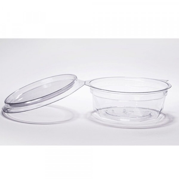 PF 742D Embalagem Redonda Cristal Articulada - Pote Diamante 250ml Packform - Caixa Com 200 Unidades