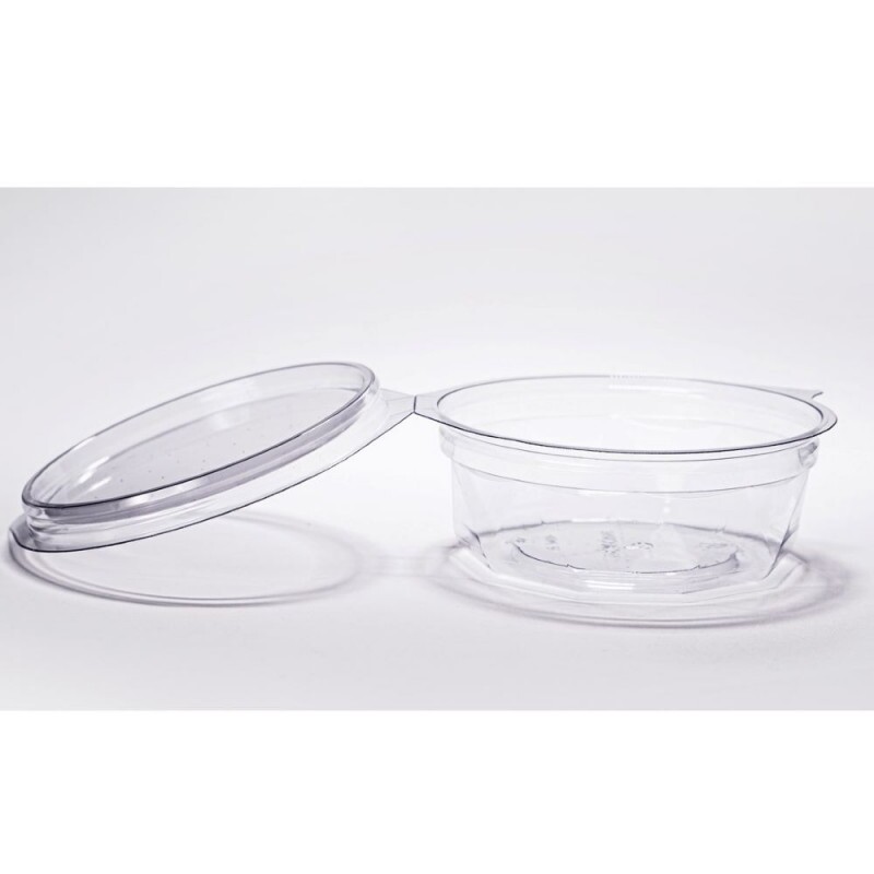 PF 742D Embalagem Redonda Cristal Articulada - Pote Diamante 250ml Packform - Caixa Com 200 Unidades