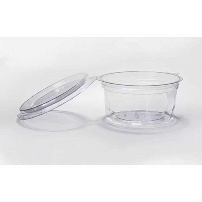 PF 750D Embalagem Redonda Cristal Articulada - Pote Diamante 350ml Packform - Caixa Com 200 Unidades