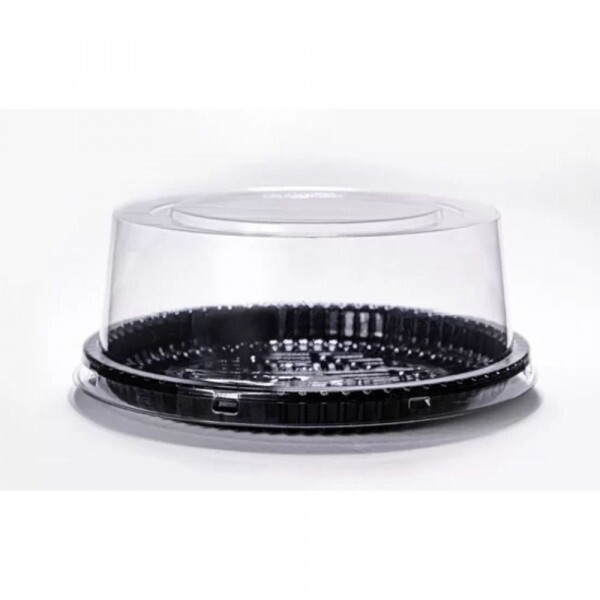 PF 32 MPRP Embalagem Cristal Redonda Media Base Preta Mini Torta - Premium Packform - Caixa Com 50 Unidades PF 32 MPRP Embalagem Cristal Redonda Media Base Preta Mini Torta - Premium Packform - Caixa Com 50 Unidades