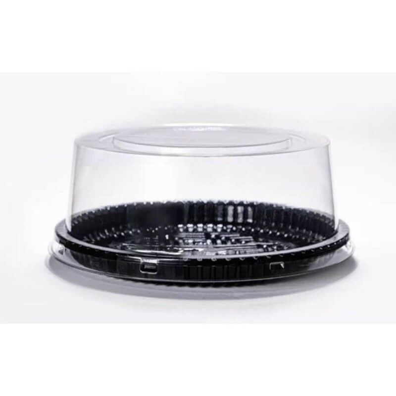 PF 32 MPRP Embalagem Cristal Redonda Media Base Preta Mini Torta - Premium Packform - Caixa Com 50 Unidades PF 32 MPRP Embalagem Cristal Redonda Media Base Preta Mini Torta - Premium Packform - Caixa Com 50 Unidades