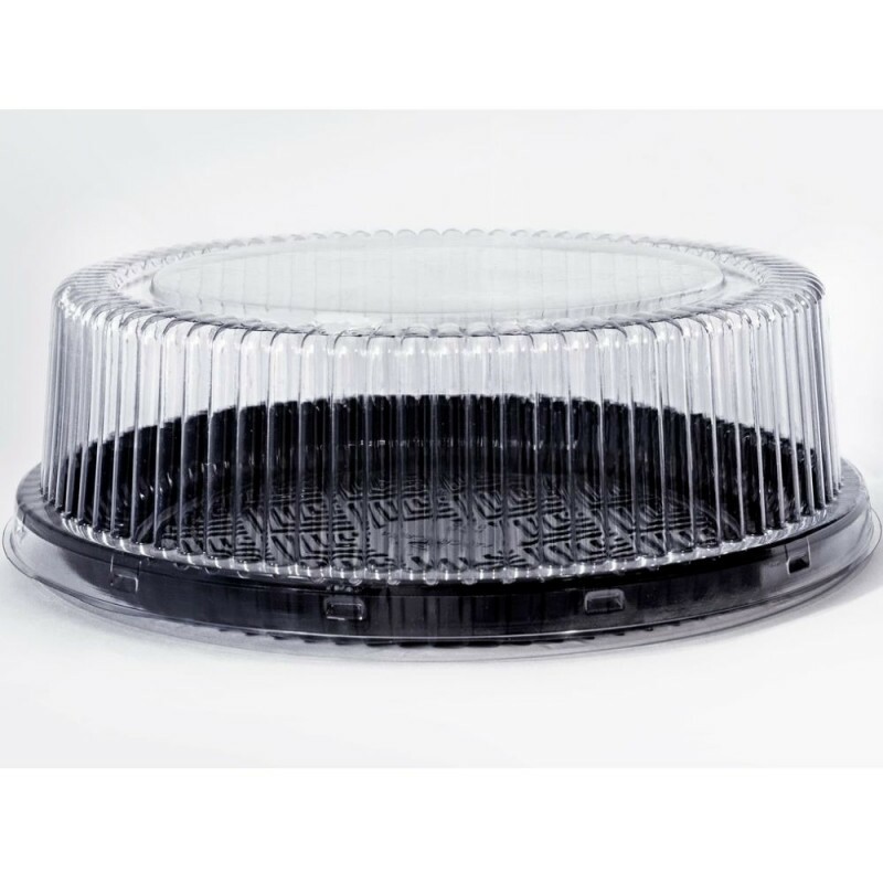 PF 50 BPR Embalagem Cristal Redonda Baixa Confeitaria Base Preta - Torta Pequena Packform - Caixa Com 50 Unidades PF 50 BPR Embalagem Cristal Redonda Baixa Confeitaria Base Preta - Torta Pequena Packform - Caixa Com 50 Unidades