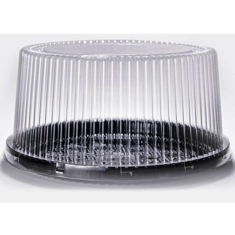 PF 50 APR Embalagem Cristal Redonda Alta Confeitaria Base Preta - Torta Pequena Packform - Caixa Com 50 Unidades PF 50 APR Embalagem Cristal Redonda Alta Confeitaria Base Preta - Torta Pequena Packform - Caixa Com 50 Unidades