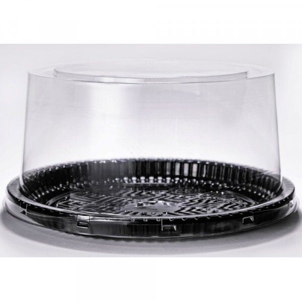 PF 50 APRP Embalagem Cristal Redonda Alta Base Preta Torta Pequena - Premium Packform - Caixa Com 50 Unidades PF 50 APRP Embalagem Cristal Redonda Alta Base Preta Torta Pequena - Premium Packform - Caixa Com 50 Unidades