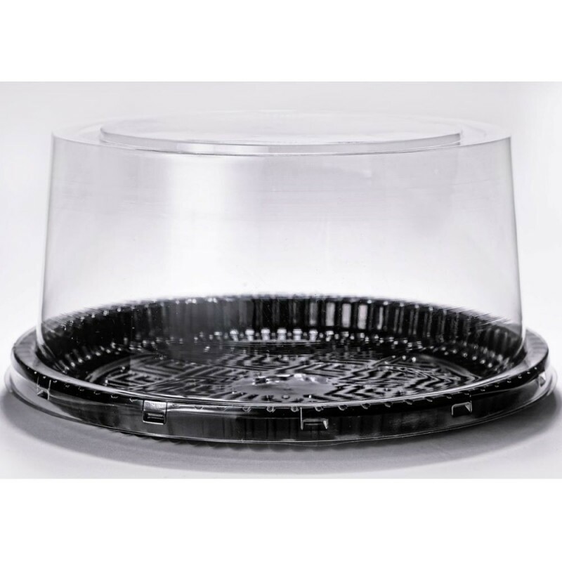 PF 50 APRP Embalagem Cristal Redonda Alta Base Preta Torta Pequena - Premium Packform - Caixa Com 50 Unidades PF 50 APRP Embalagem Cristal Redonda Alta Base Preta Torta Pequena - Premium Packform - Caixa Com 50 Unidades