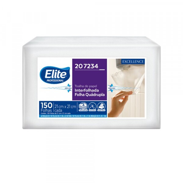 Papel Toalha Interfolhado Elite Excellence Folha Quadrupla - Fardo Com 150 Unidades Papel Toalha Interfolhado Elite Excellence Folha Quadrupla - Fardo Com 150 Unidades