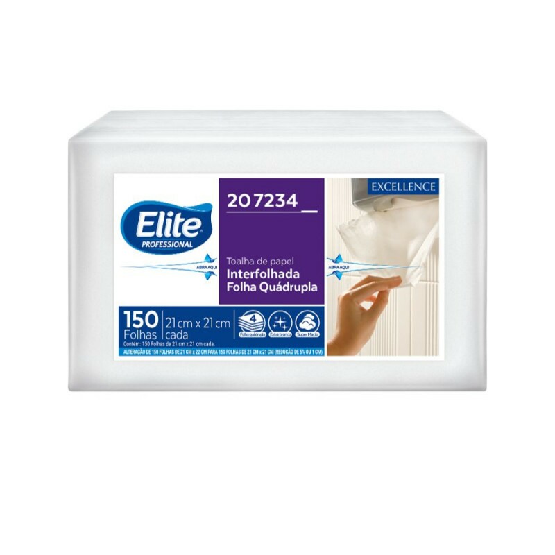 Papel Toalha Interfolhado Elite Excellence Folha Quadrupla - Fardo Com 150 Unidades Papel Toalha Interfolhado Elite Excellence Folha Quadrupla - Fardo Com 150 Unidades