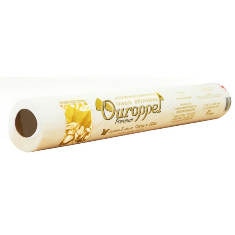Rolo Lencol Hospitalar  70cm X 50m 100% Celulose Ouroppel Premium