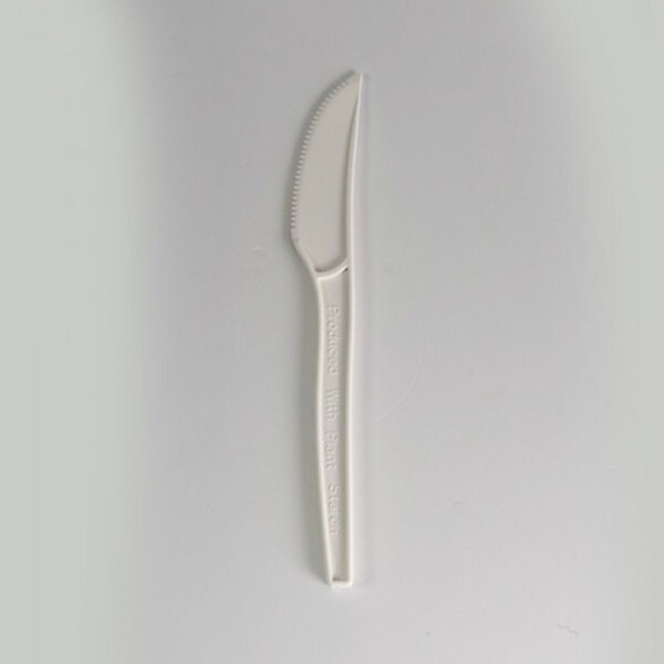 Faca De Amido De Milho Branca Eco Talge - Pacote Com 100 Unidades Faca De Amido De Milho Branca Eco Talge - Pacote Com 100 Unidades