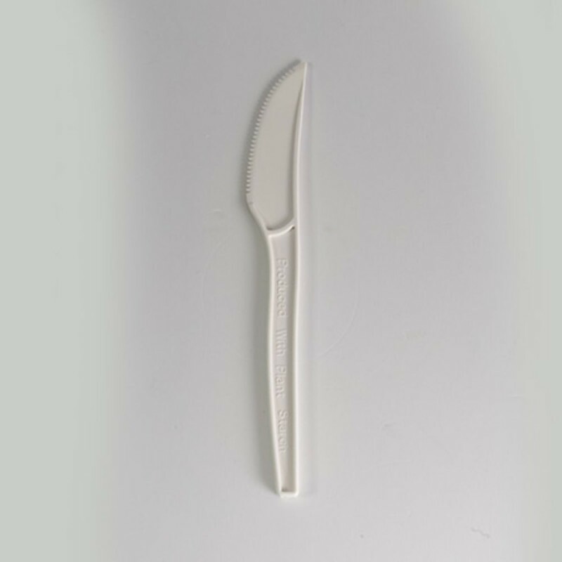 Faca De Amido De Milho Branca Eco Talge - Pacote Com 100 Unidades Faca De Amido De Milho Branca Eco Talge - Pacote Com 100 Unidades