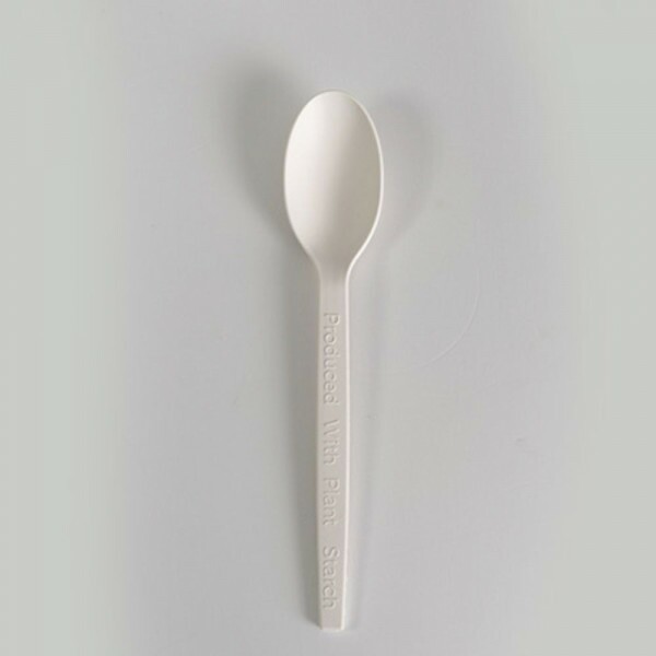 Colher De Amido De Milho Branca Eco Talge - Pacote Com 100 Unidades Colher De Amido De Milho Branca Eco Talge - Pacote Com 100 Unidades