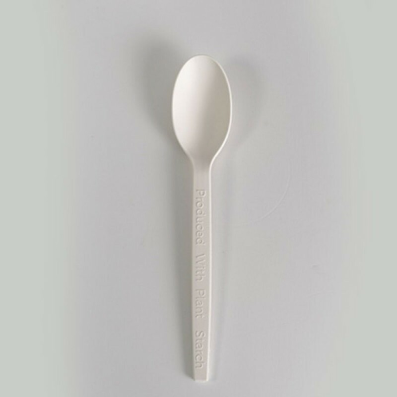 Colher De Amido De Milho Branca Eco Talge - Pacote Com 100 Unidades Colher De Amido De Milho Branca Eco Talge - Pacote Com 100 Unidades