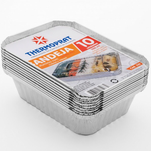 Pacote Bandeja 120 X 160 - 500ml Com 10 Unidades (Tampa Pet) Thermoprat