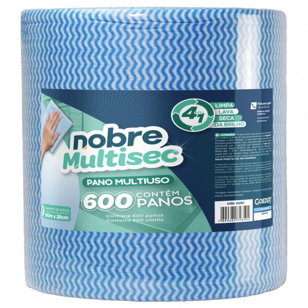 Rolo Pano De Limpeza Multiuso Azul 28cm X 240m Nobre
