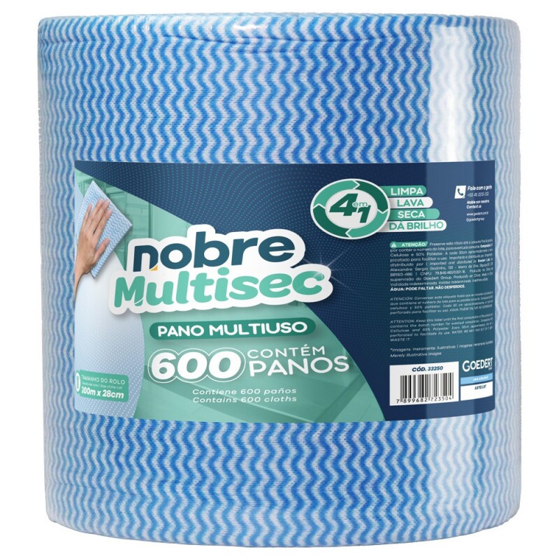 Rolo Pano De Limpeza Multiuso Azul 28cm X 240m Nobre