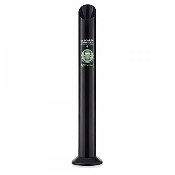 Lixeira Eco Para Copo De Agua Descartavel Preta Premisse