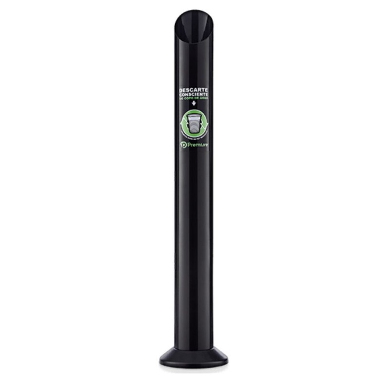 Lixeira Eco Para Copo De Agua Descartavel Preta Premisse