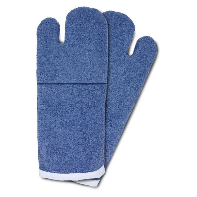 Luva Para Forno Grafatex Azul - Mao De Gato - Cano Longo 50cm - Par (2 Luvas)