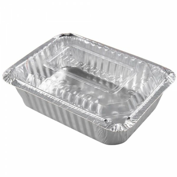 Bandeja Aluminio 95x125 230ml Com Tampa PET Thermoprat - Caixa Com 100 Conjuntos