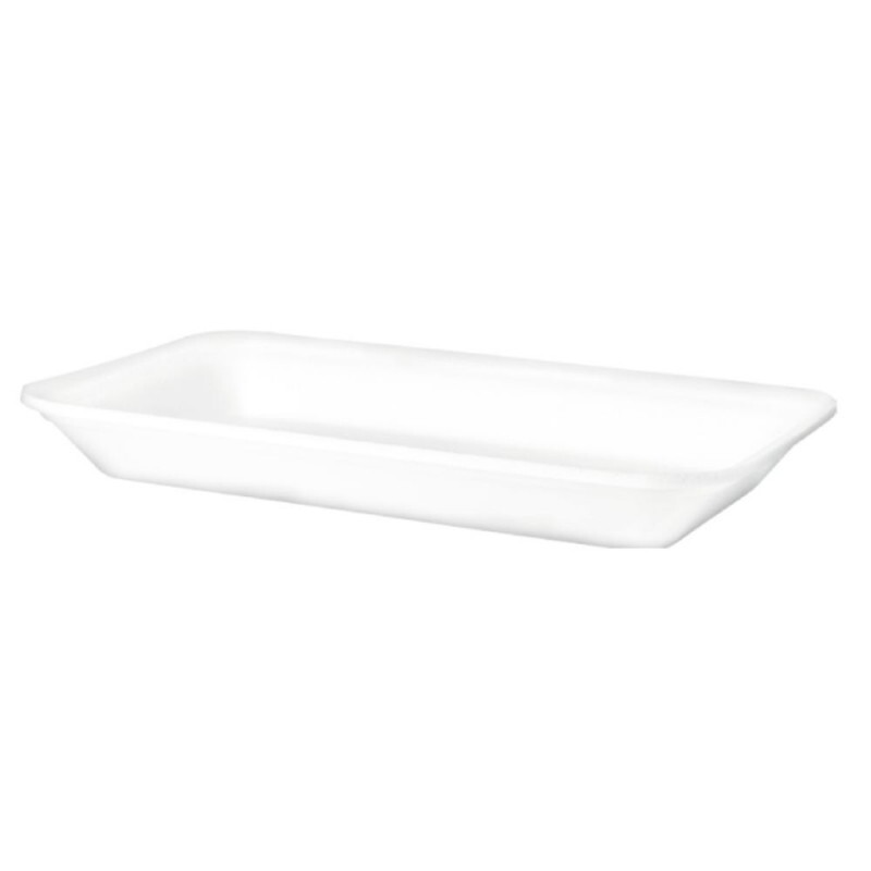 CRL-004 Bandeja Isopor Branca Rasa 275X150X14mm Copobras - Fardo Com 400 Unidades