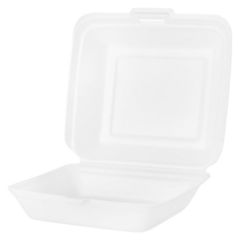 CH-200 - Hamburgueira Branca Isopor 218x192x82mm Copobras - Fardo Com 200 Unidades CH-200 - Hamburgueira Branca Isopor 218x192x82mm Copobras - Fardo Com 200 Unidades