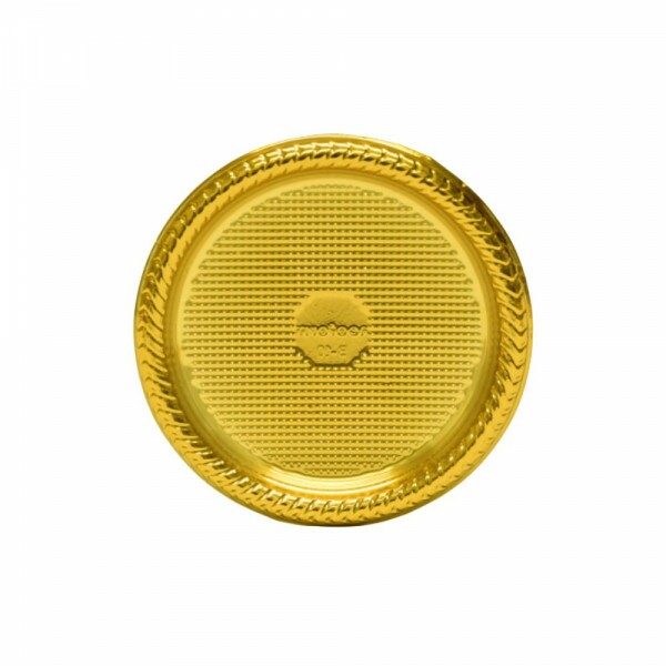 B10 - Prato Neofest Dourado Redondo 10,2cm - Pacote Com 25 Unidades B10 - Prato Neofest Dourado Redondo 10,2cm - Pacote Com 25 Unidades