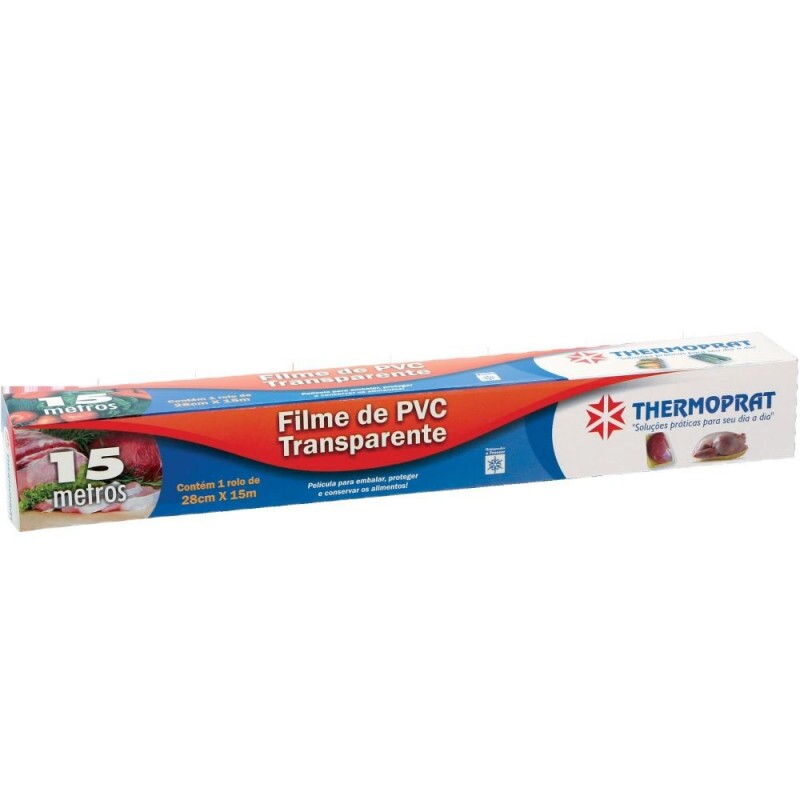 Rolo De Filme PVC Transparente 28cm X 15m Thermoprat