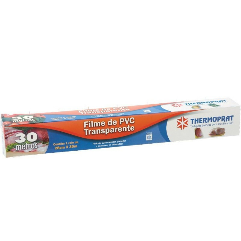 Rolo De Filme PVC Transparente 28cm X 30m Thermoprat