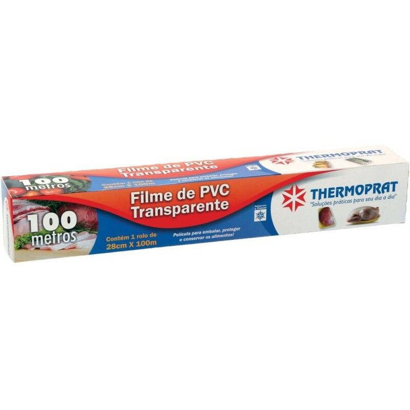 Rolo De Filme PVC Transparente 28cm X 100m Thermoprat