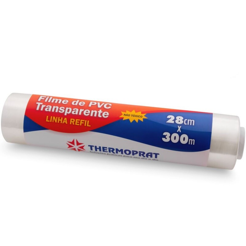 Rolo De Filme PVC Transparente 28cm X 300m Thermoprat