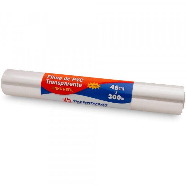 Rolo De Filme Pvc Transparente 45cm X 300m Thermoprat