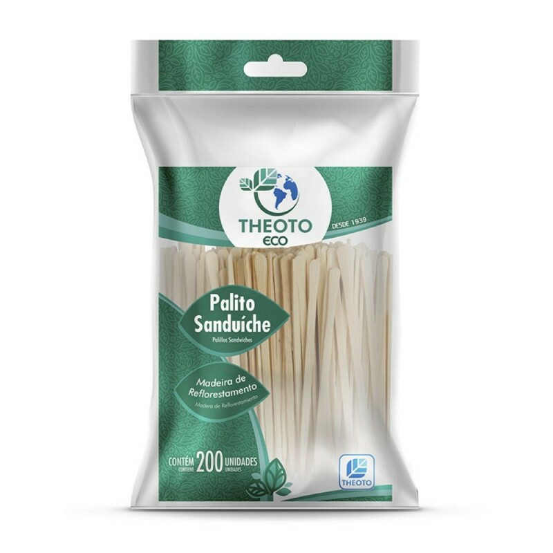 Palito Sanduiche Madeira Theoto Pacote Com 200 Unidades Palito Sanduiche Madeira Theoto Pacote Com 200 Unidades