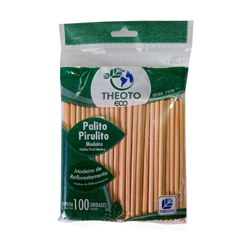 Palito Pirulito Madeira Medio Theoto - Pacote Com 100 Unidades Palito Pirulito Madeira Medio Theoto - Pacote Com 100 Unidades