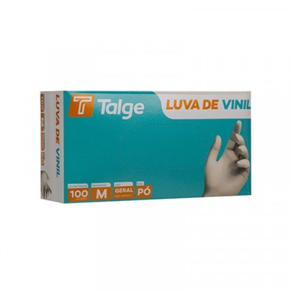 Luva Vinil G Sem Po Talge - Pacote Com 100 Unidades