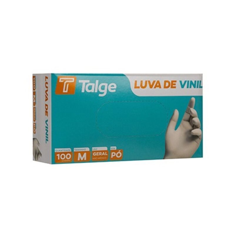 Luva Vinil G Sem Po Talge - Pacote Com 100 Unidades